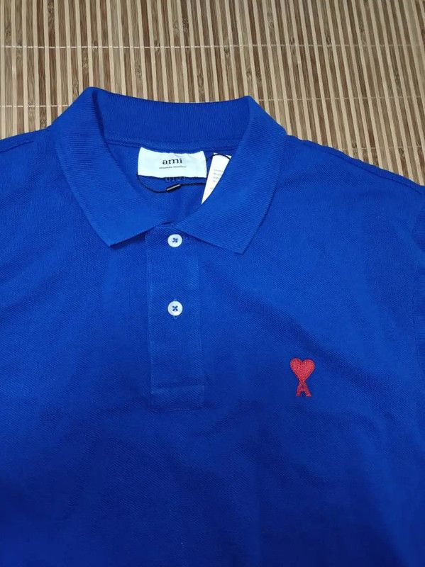 AMI AMI Light Blue Cotton Men's Polo Shirt 0089 Size US XL / EU 56 / 4 - 3 Thumbnail
