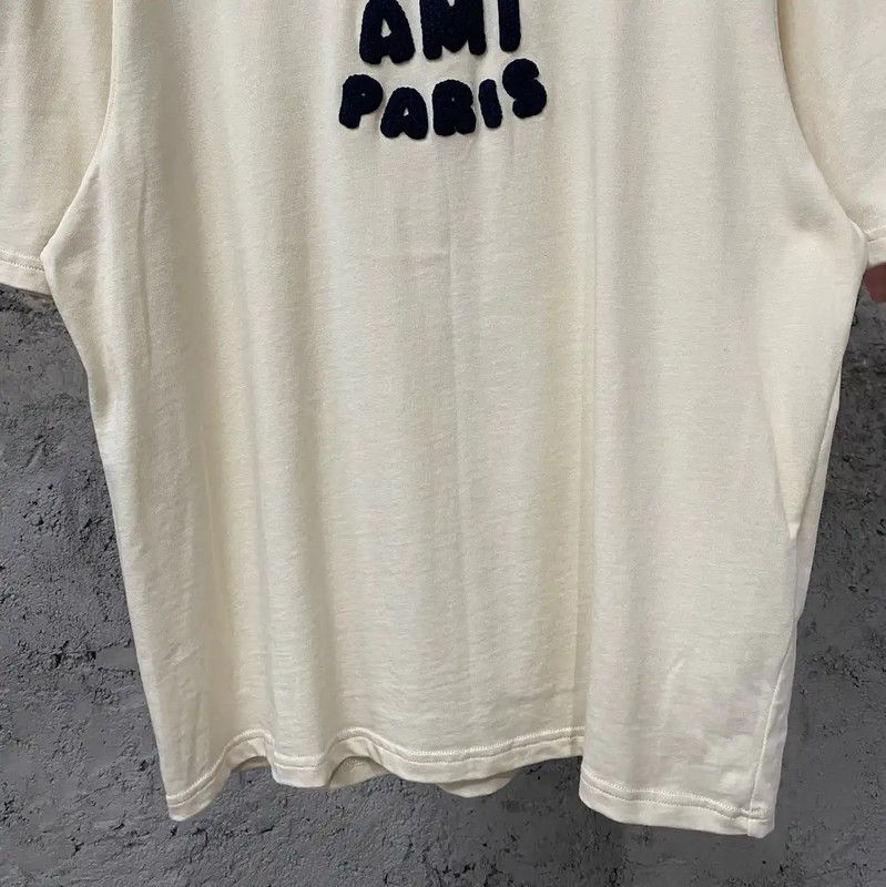 AMI AMI Beige Cotton Short Sleeve T-Shirt 0089 Size US S / EU 44-46 / 1 - 4 Thumbnail