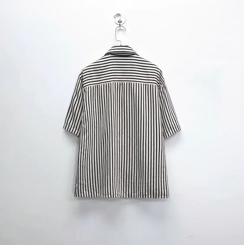 AMI AMI Striped Short Sleeve Shirt for Men 0089 Size US M / EU 48-50 / 2 - 2 Thumbnail