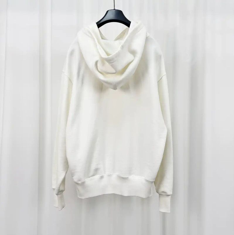 AMI AMI White Cotton Logo Embroidered Hoodie 0089 Size US S / EU 44-46 / 1 - 2 Thumbnail
