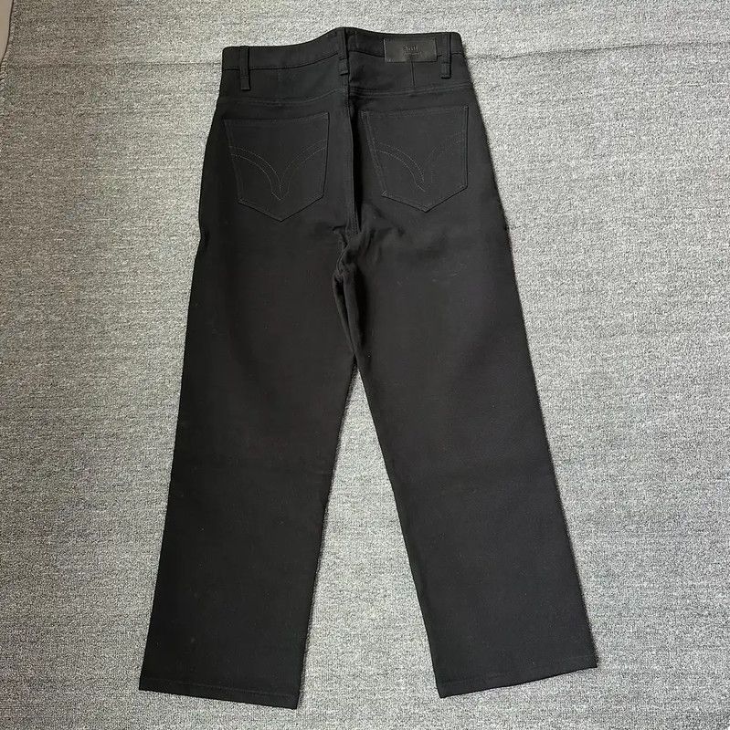 AMI Black Denim Casual Trousers for Men 0089