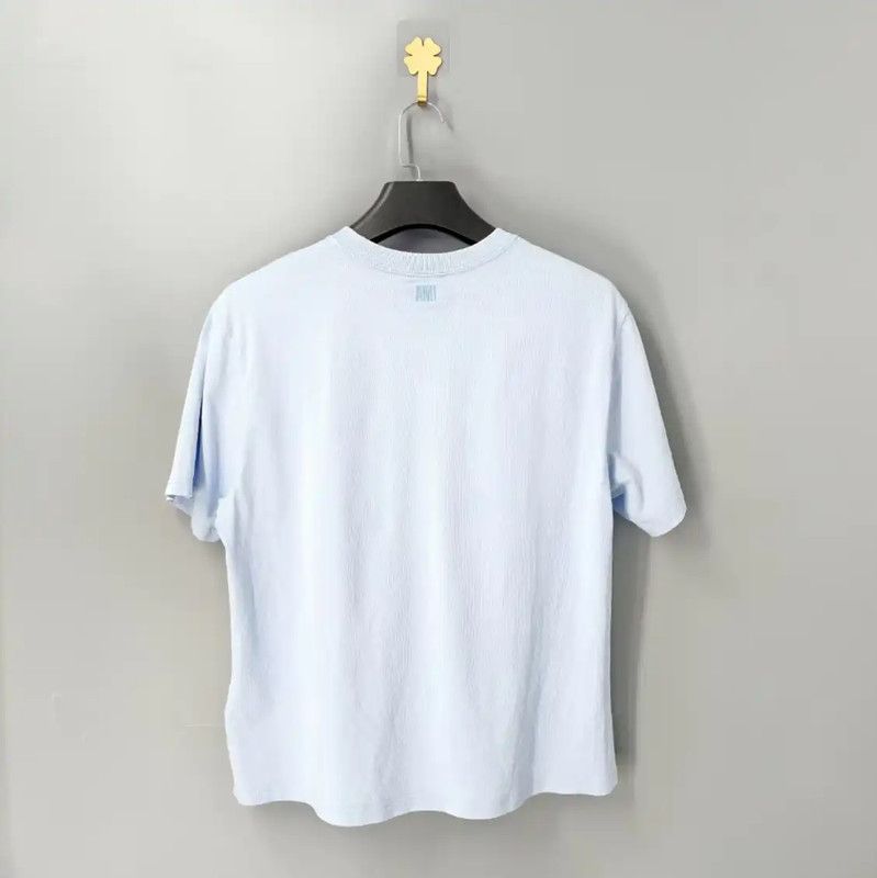 AMI AMI Blue Cotton Men's T-Shirt 0089 Size US S / EU 44-46 / 1 - 2 Thumbnail