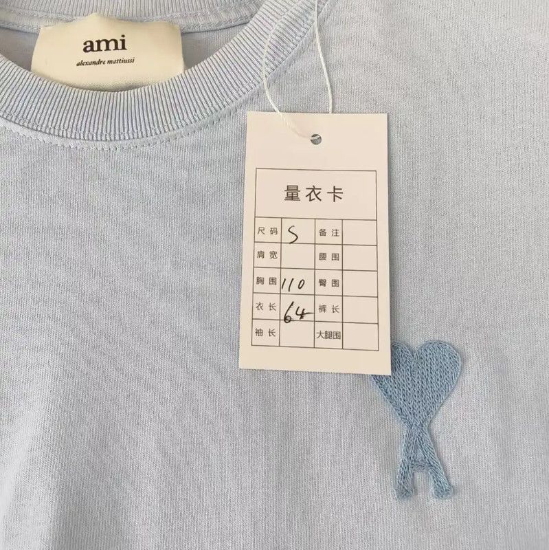 AMI AMI Blue Cotton Men's T-Shirt 0089 Size US S / EU 44-46 / 1 - 7 Thumbnail