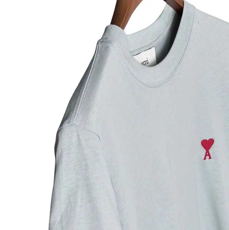 AMI AMI Summer Light Blue Embroidered T-Shirt 0089 Size US XS / EU 42 / 0 - 6 Thumbnail