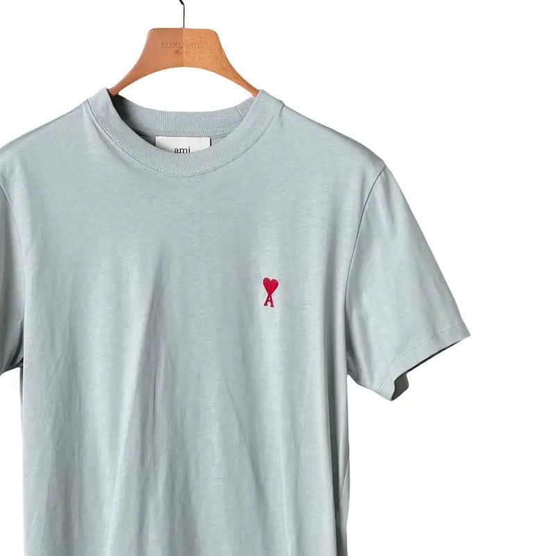 AMI AMI Summer Light Blue Embroidered T-Shirt 0089 Size US XS / EU 42 / 0 - 3 Thumbnail