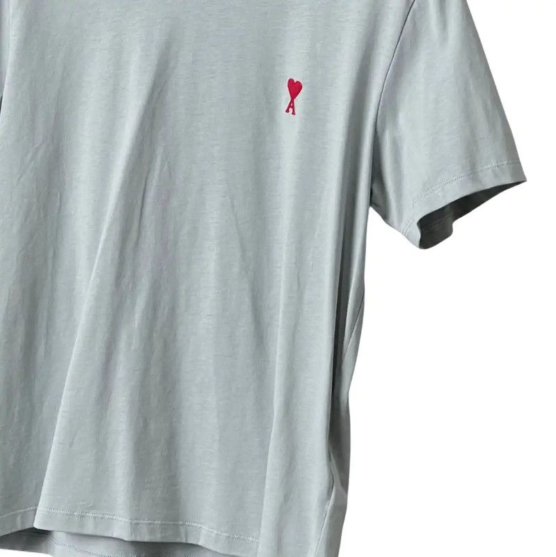 AMI AMI Summer Light Blue Embroidered T-Shirt 0089 Size US XS / EU 42 / 0 - 4 Thumbnail