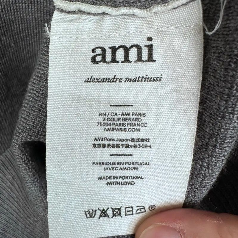 AMI AMI Gray Wool Long Sleeve Sweatshirt 0089 Size US M / EU 48-50 / 2 - 5 Thumbnail
