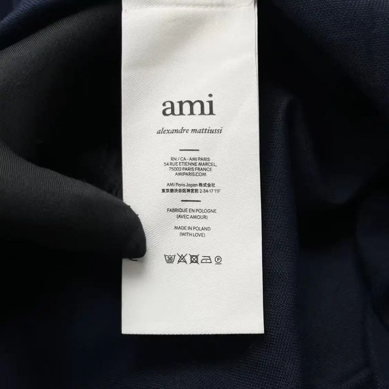 AMI AMI Navy Cotton Logo Long Sleeve Shirt 0089 Size US L / EU 52-54 / 3 - 4 Thumbnail