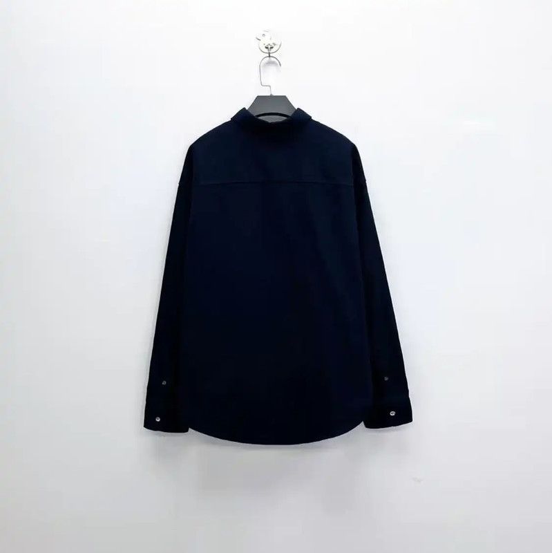 AMI AMI Navy Cotton Logo Long Sleeve Shirt 0089 Size US L / EU 52-54 / 3 - 2 Thumbnail