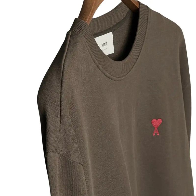 AMI AMI Gray Cotton Printed Long Sleeve Sweatshirt 0089 Size US M / EU 48-50 / 2 - 6 Thumbnail