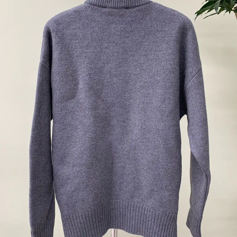AMI AMI Grey Sweater with Heart Logo 0089 Size US S / EU 44-46 / 1 - 3 Thumbnail