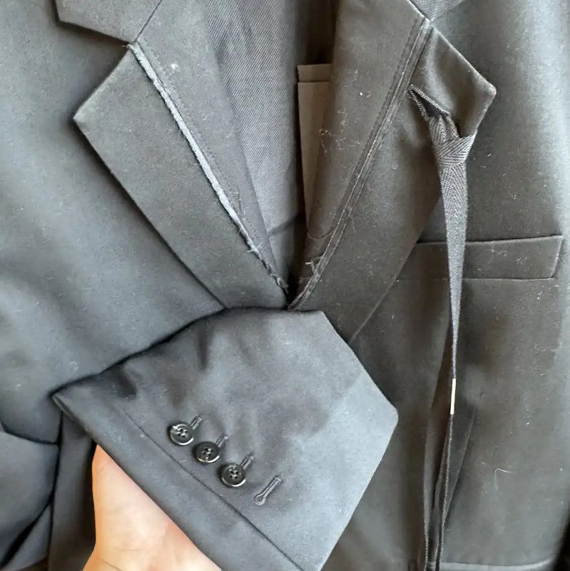 Ann Demeulemeester Ann Demeulemeester Men's Black Cotton Jacket 0089 Size US L / EU 52-54 / 3 - 4 Thumbnail