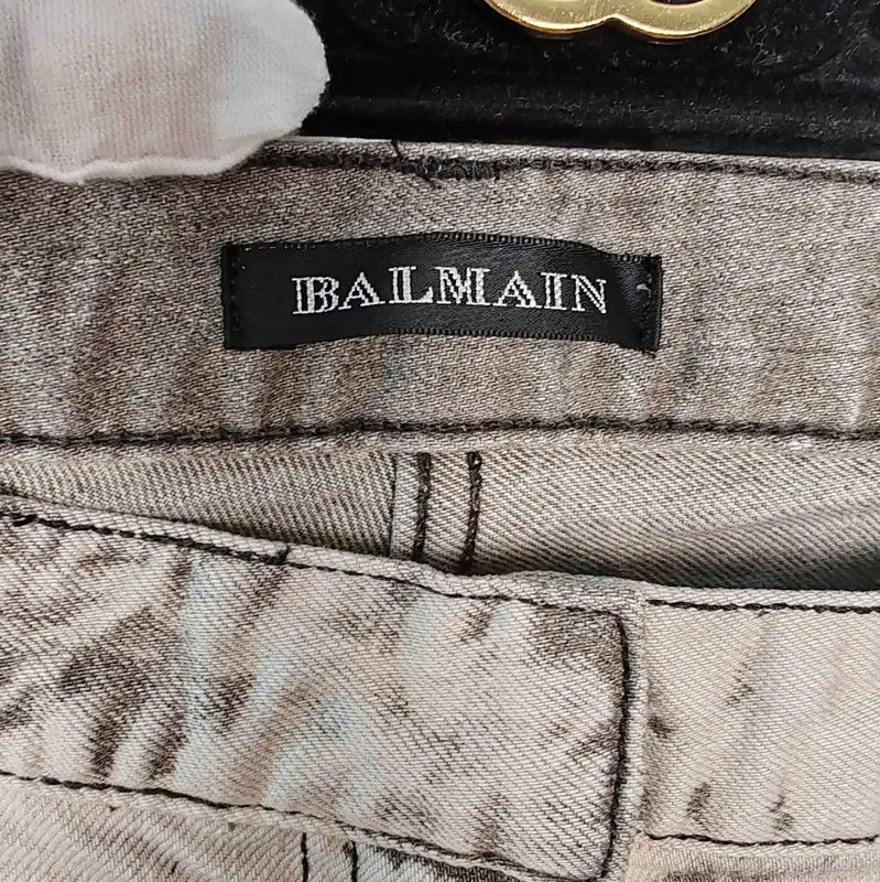 Balmain Balmain Gray Cotton Casual Pants for Men 0089 Size US 32 / EU 48 - 3 Thumbnail