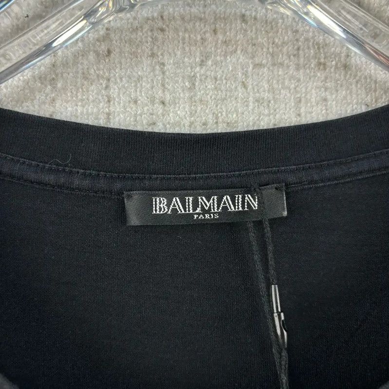 Balmain Balmain Black Cotton Graphic T-Shirt 0089 Size US L / EU 52-54 / 3 - 4 Thumbnail