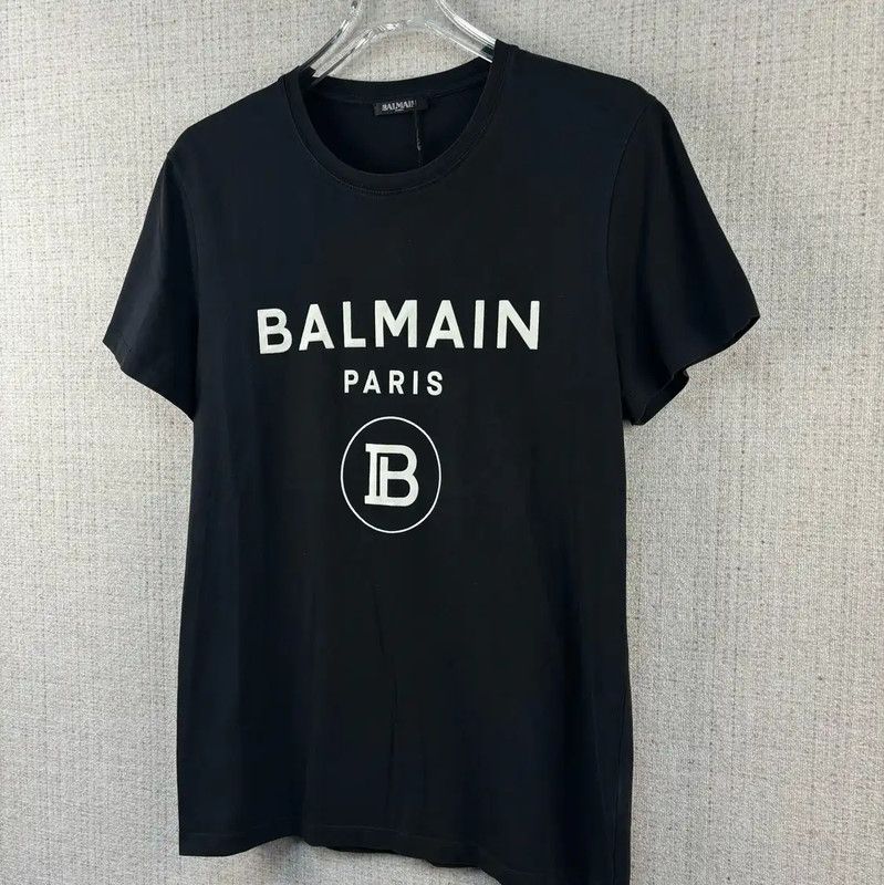 Balmain Balmain Black Cotton Graphic T-Shirt 0089 Size US L / EU 52-54 / 3 - 2 Thumbnail