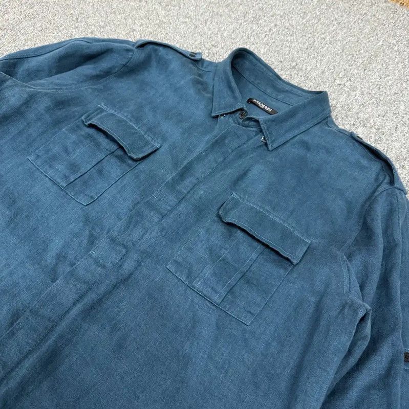 Balmain Balmain Blue Cotton Long Sleeve Shirt for Men 0089 Size US M / EU 48-50 / 2 - 3 Thumbnail