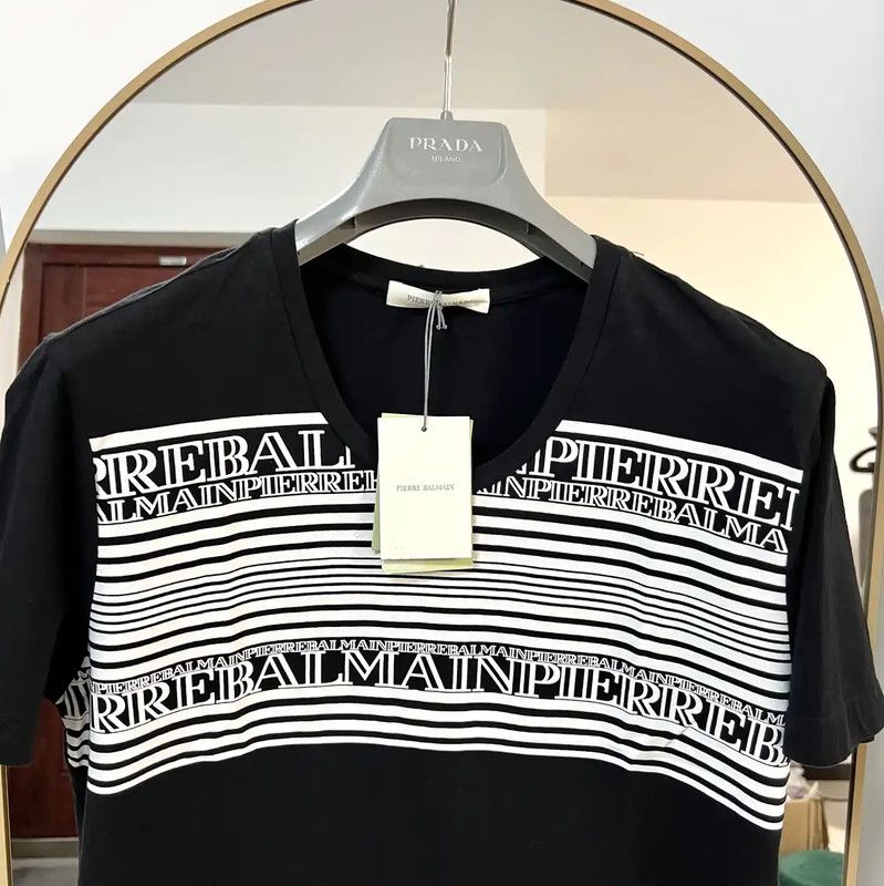 Balmain Balmain Black Cotton Short Sleeve T-Shirt 0089 Size US S / EU 44-46 / 1 - 3 Thumbnail