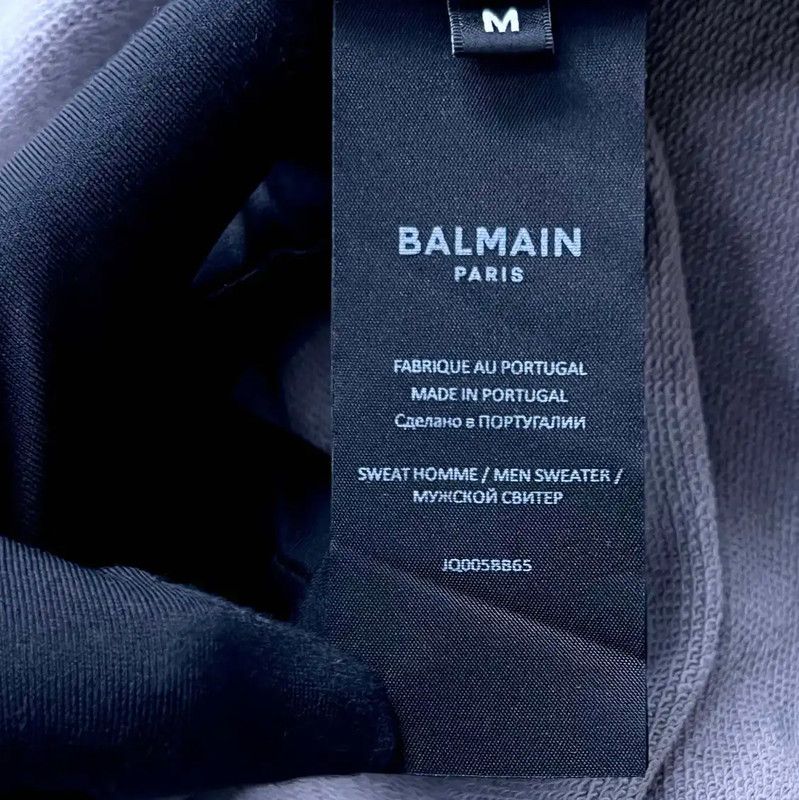 Balmain Balmain Gray Cotton Logo Sweatshirt for Men 0089 Size US M / EU 48-50 / 2 - 3 Thumbnail