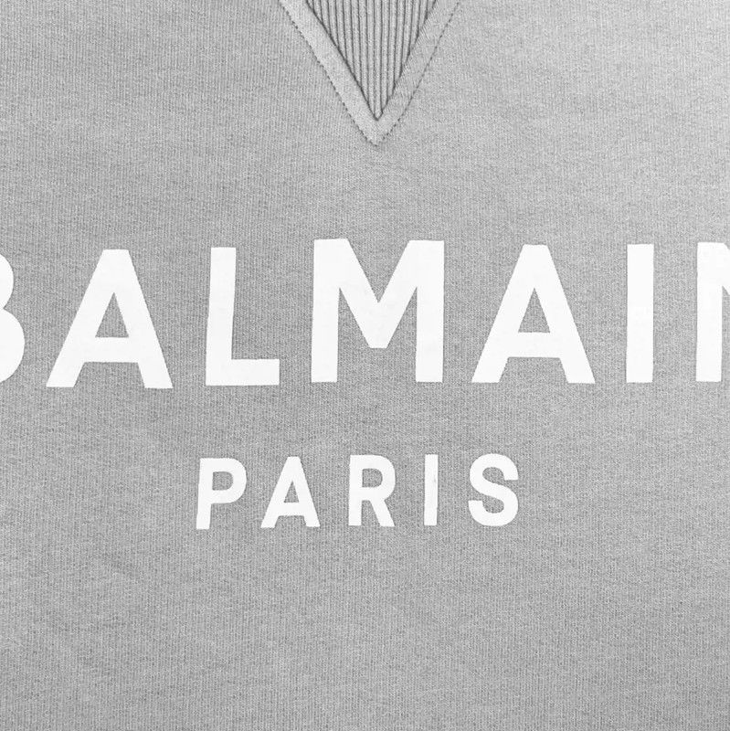 Balmain Balmain Gray Cotton Logo Sweatshirt for Men 0089 Size US M / EU 48-50 / 2 - 4 Thumbnail