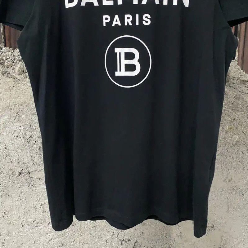 Balmain Balmain Black Cotton Logo T-Shirt for Men 0089 Size US L / EU 52-54 / 3 - 4 Thumbnail