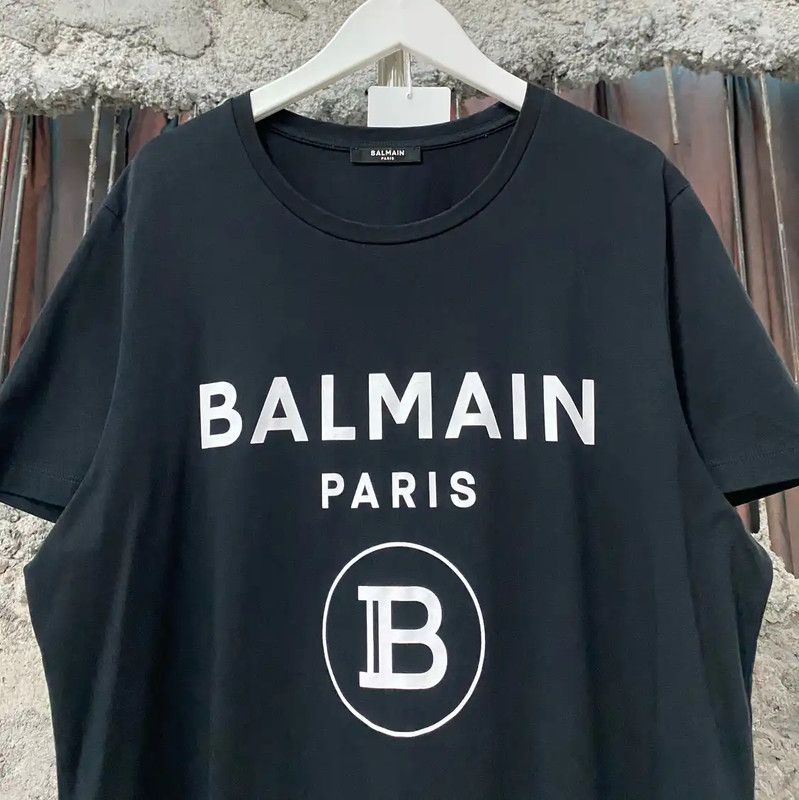 Balmain Balmain Black Cotton Logo T-Shirt for Men 0089 Size US L / EU 52-54 / 3 - 3 Thumbnail