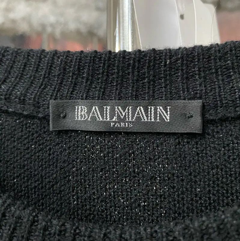 Balmain Balmain Black Striped Long Sleeve Pullover 0089 Size US M / EU 48-50 / 2 - 5 Thumbnail