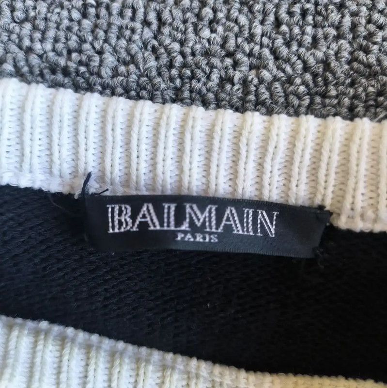 Balmain Balmain Men's Black Cotton Blended Sweatshirt 0089 Size US S / EU 44-46 / 1 - 3 Thumbnail