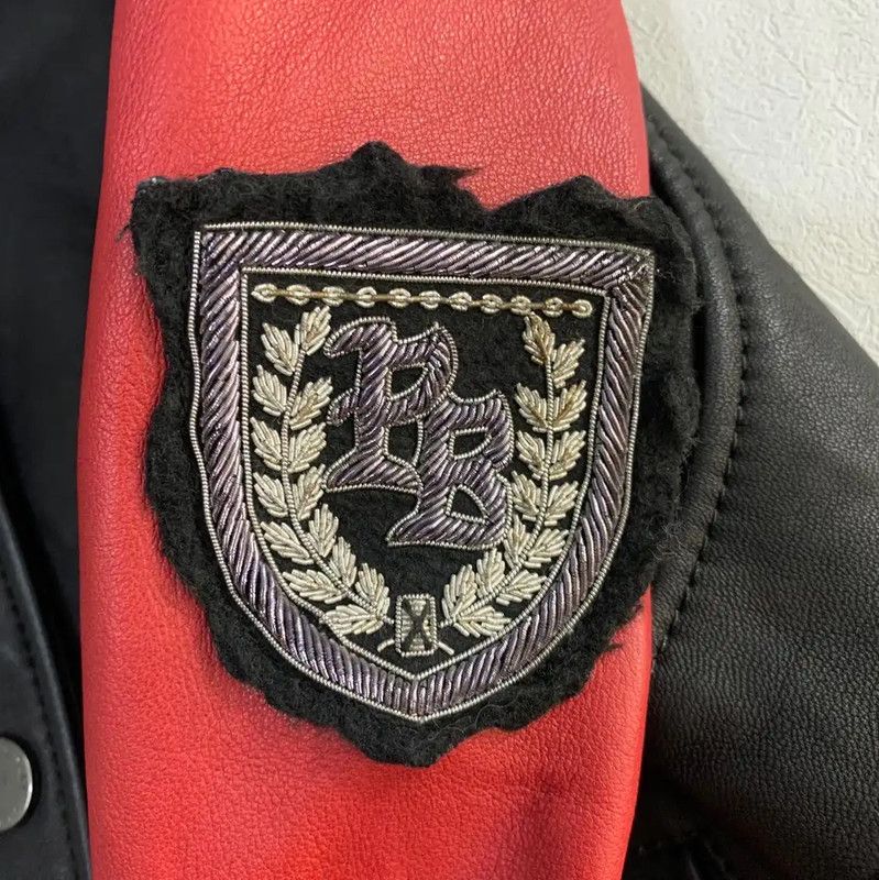 Balmain Balmain Black Leather Jacket with Red Sleeves 0089 Size US M / EU 48-50 / 2 - 6 Thumbnail