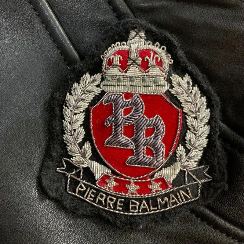 Balmain Balmain Black Leather Jacket with Red Sleeves 0089 Size US M / EU 48-50 / 2 - 5 Thumbnail