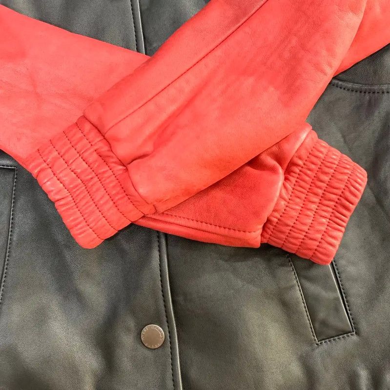 Balmain Balmain Black Leather Jacket with Red Sleeves 0089 Size US M / EU 48-50 / 2 - 7 Thumbnail