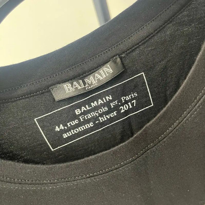Balmain Balmain Black Cotton Short Sleeve T-Shirt 0089 Size US XS / EU 42 / 0 - 3 Thumbnail