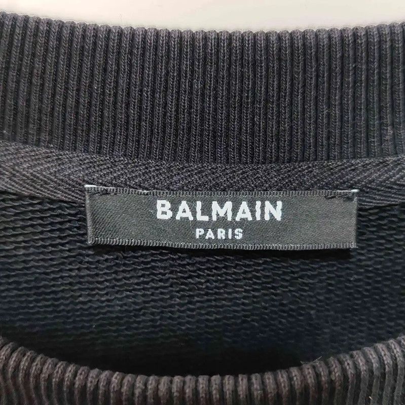 Balmain Balmain Black Cotton Men's Sweatshirt 0089 Size US S / EU 44-46 / 1 - 3 Thumbnail