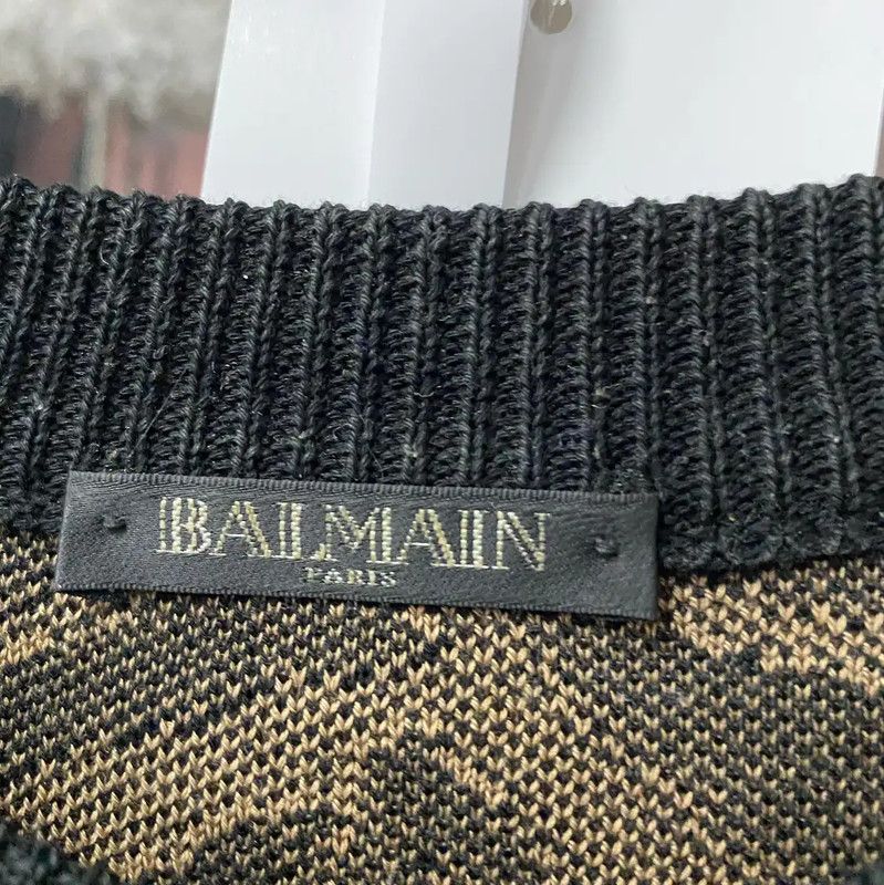 Balmain Balmain Men's Winter Khaki Tiger Sweater 0089 Size US L / EU 52-54 / 3 - 6 Thumbnail