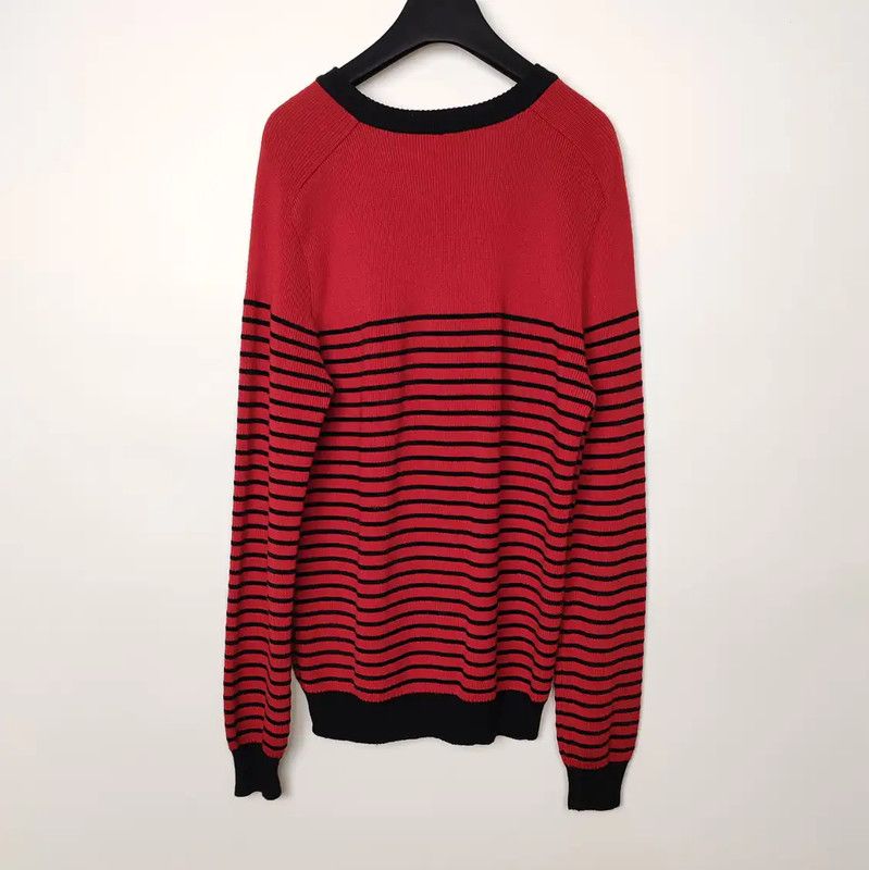 Balmain Balmain Red Striped Wool Pullover Sweater 0089 Size US L / EU 52-54 / 3 - 2 Thumbnail