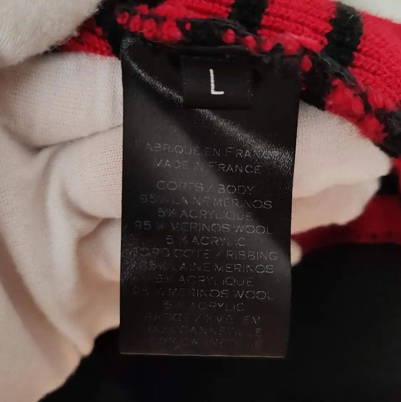 Balmain Balmain Red Striped Wool Pullover Sweater 0089 Size US L / EU 52-54 / 3 - 5 Thumbnail