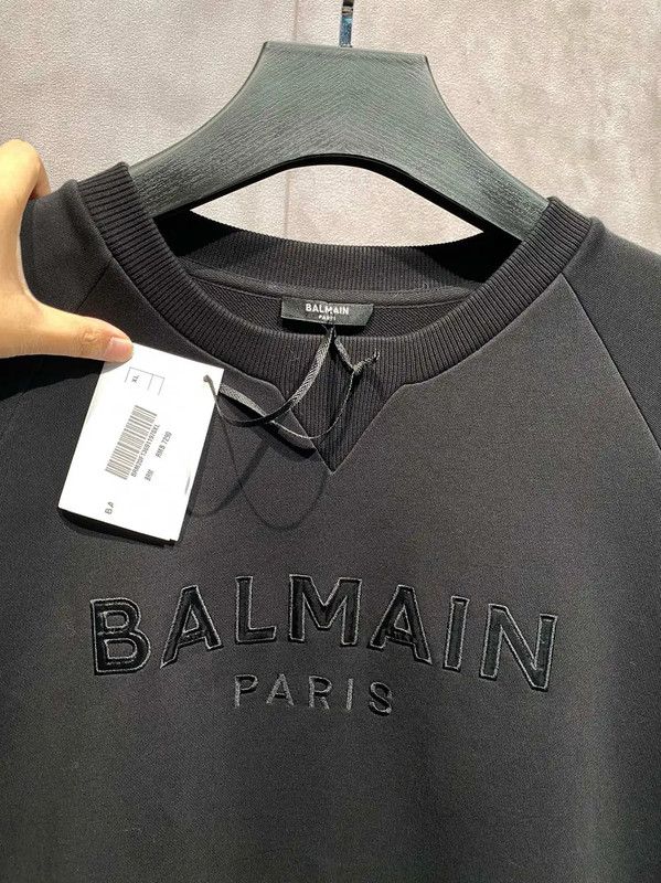 Balmain Balmain Men's Black Cotton Graphic Sweatshirt 0089 Size US L / EU 52-54 / 3 - 2 Thumbnail