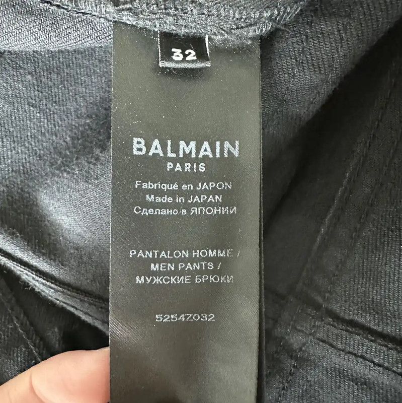 Balmain Balmain Men's Casual Black Cotton Pants 0089 Size US 33 - 8 Thumbnail