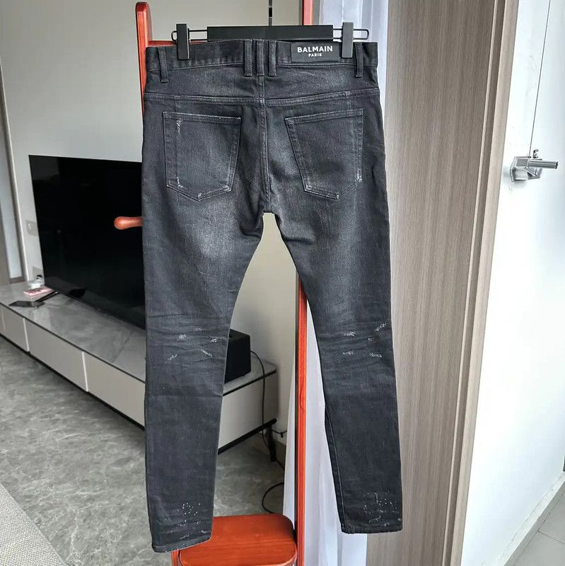 Balmain Balmain Men's Casual Black Cotton Pants 0089 Size US 33 - 2 Thumbnail