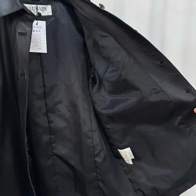 Balmain Balmain Black Leather Long Sleeve Jacket 0089 Size US S / EU 44-46 / 1 - 5 Thumbnail