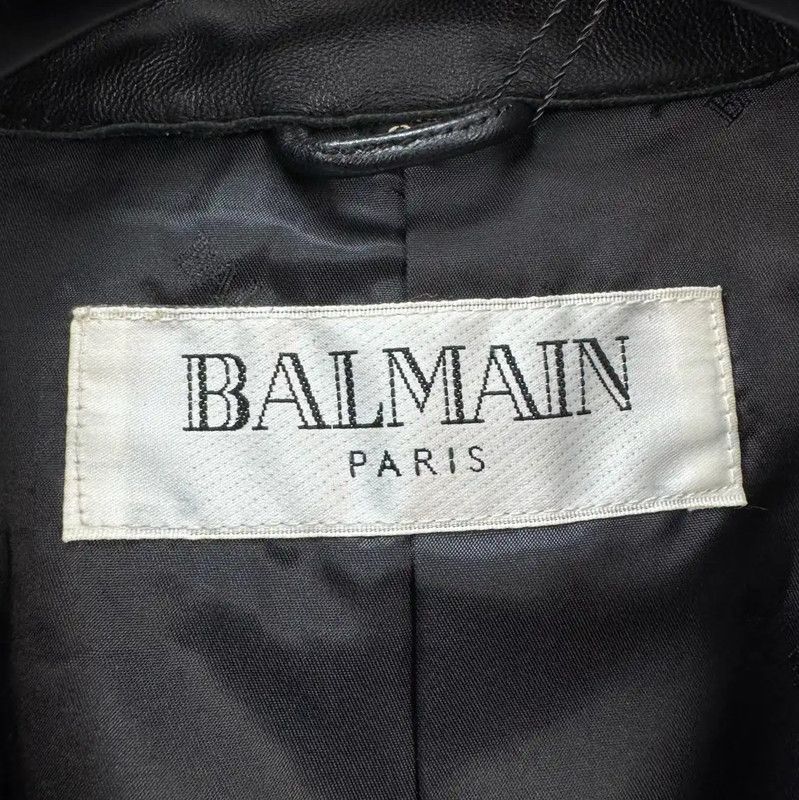 Balmain Balmain Black Leather Long Sleeve Jacket 0089 Size US S / EU 44-46 / 1 - 6 Thumbnail