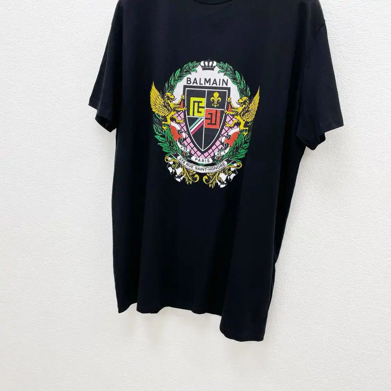 Balmain Balmain Summer Black Cotton Men's T-Shirt 0089 Size US XL / EU 56 / 4 - 3 Thumbnail