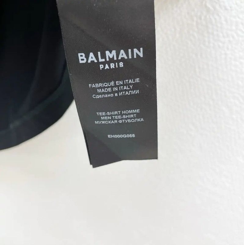 Balmain Balmain Summer Black Cotton Men's T-Shirt 0089 Size US XL / EU 56 / 4 - 5 Thumbnail