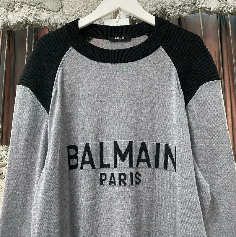 Balmain Balmain Colorblock Long Sleeve Pullover Sweater 0089 Size US XL / EU 56 / 4 - 3 Thumbnail