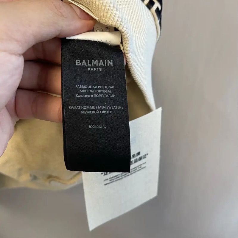 Balmain Balmain Men's White Cotton Sweatshirt 0089 Size US M / EU 48-50 / 2 - 5 Thumbnail