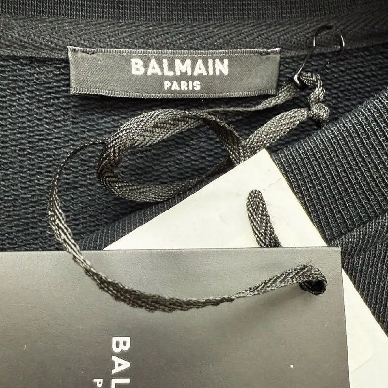 Balmain Balmain Black Cotton Long Sleeve Sweatshirt 0089 Size US S / EU 44-46 / 1 - 3 Thumbnail