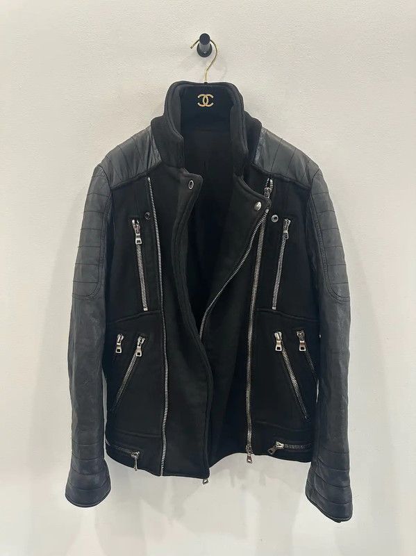 Balmain Balmain Men's Black Leather Jacket 0089 Size US M / EU 48-50 / 2 - 2 Thumbnail
