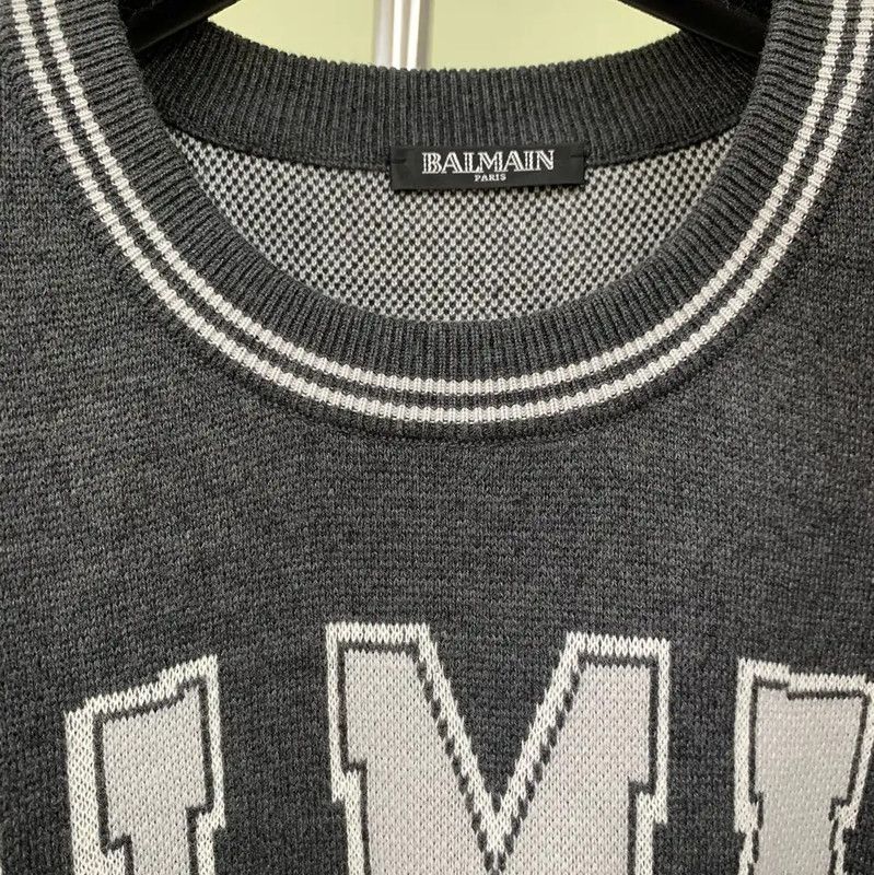 Balmain Balmain Men's Gray Pullover Sweater 0089 Size US M / EU 48-50 / 2 - 3 Thumbnail