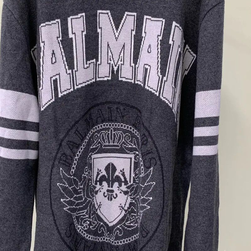 Balmain Balmain Men's Gray Pullover Sweater 0089 Size US M / EU 48-50 / 2 - 5 Thumbnail