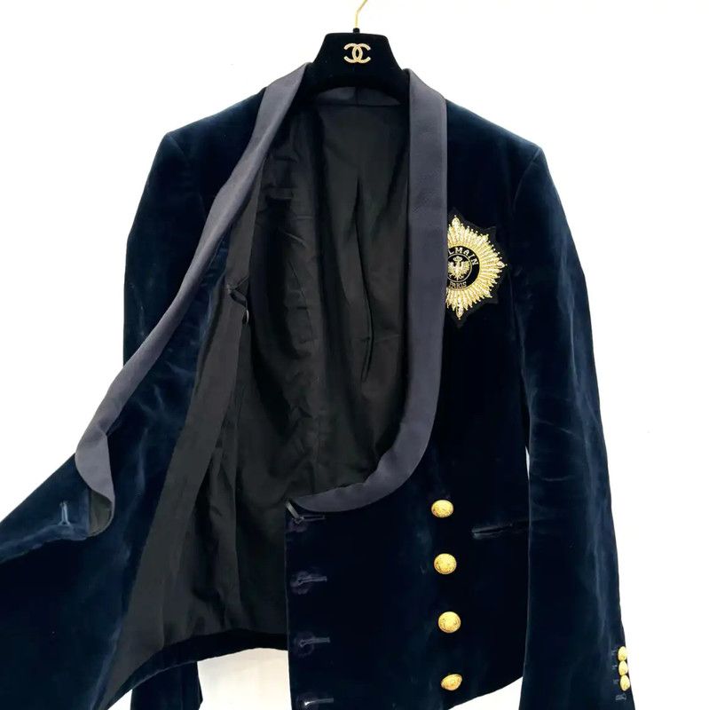 Balmain Balmain Men's Blue Cotton Coat 0089 Size US S / EU 44-46 / 1 - 4 Thumbnail