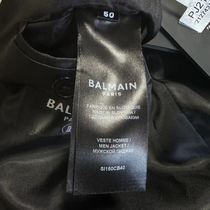 Balmain Balmain Black Wool Embroidered Men's Long Coat 0089 Size US XL / EU 56 / 4 - 5 Thumbnail